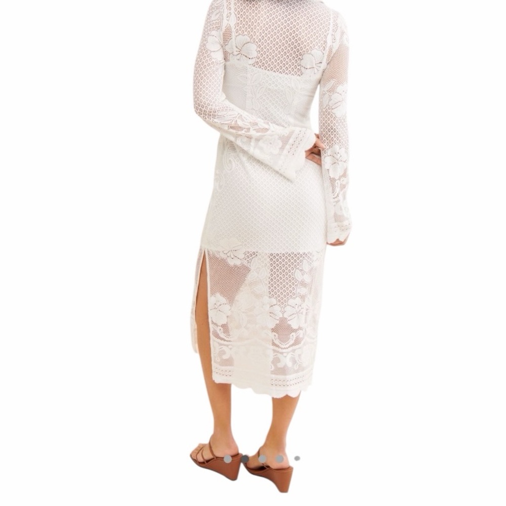 Free People White Lace Midi Dress NEW - Picture 2 of 9